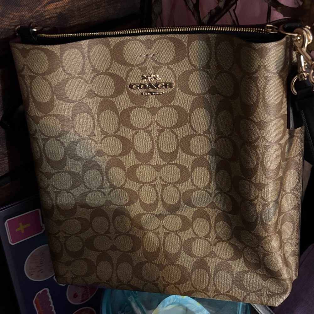 Coach Signature Gold Shoulder Bag